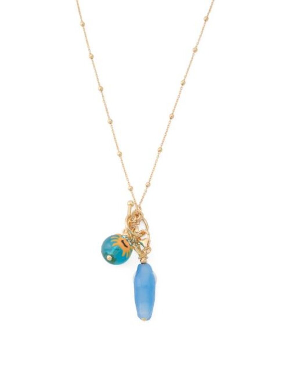 MIA FIORE Made In Italy 18kt Gold Plated Murano Sea Life T-bar Necklace